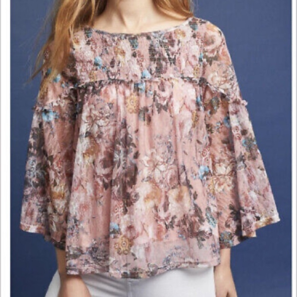 Anthropologie Akemi + Kin Juno Floral Blouse Sz Small